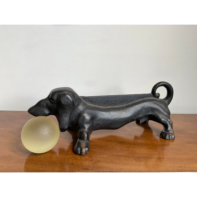 Large Vintage Cast Iron Dachshund Boot Scraper For Sale - Image 12 of 13