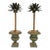 Pair of Mid-Century Painted Iron & Tole Palm Tree Candlesticks For Sale