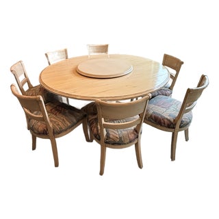 Large Round Kitchen Table With 8 Chairs For Sale