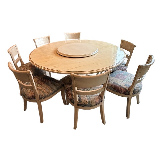 Large Round Kitchen Table With 8 Chairs For Sale