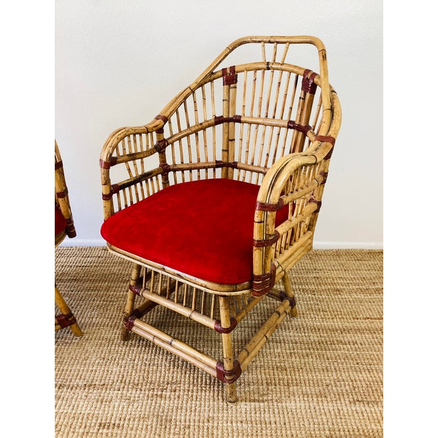 Vintage 1960s Pair of Rattan Chairs / Boho Coastal Style For Sale In Palm Springs - Image 6 of 12