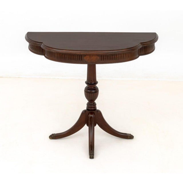 Neoclassical Neoclassical Style Mahogany Demilune Table For Sale - Image 3 of 7