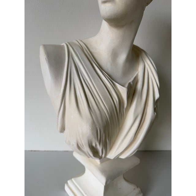 Vintage Neoclassical “Diana of Versailles” Plaster Bust Sculpture For Sale - Image 11 of 12