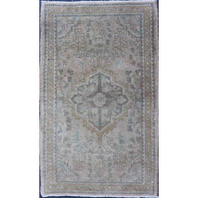 Neutral and Earth Tone Vintage Persian Lilihan Rug With Medallion in Taupe For Sale - Image 12 of 12
