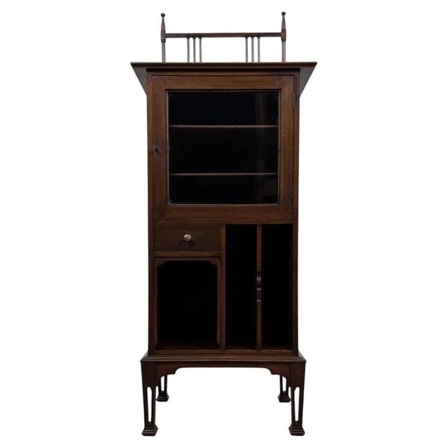 Antique Early 20th Century English Mahogany Cabinet Vitrine For Sale - Image 14 of 14