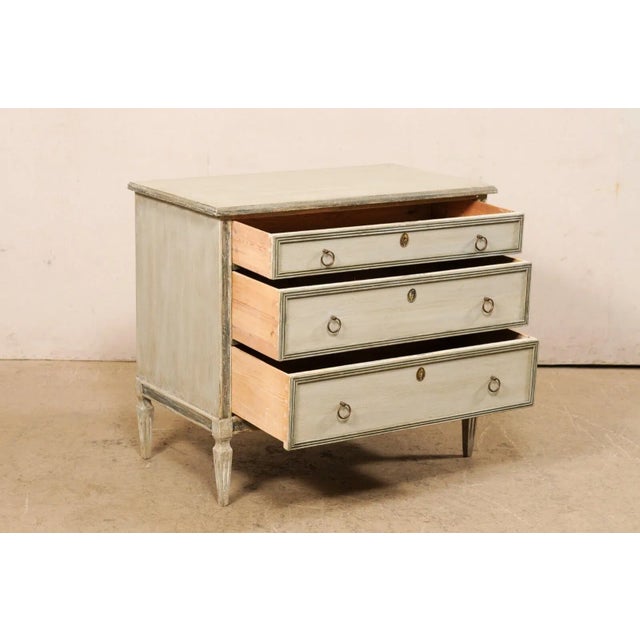 Mid 20th Century Swedish Gustavian Style Painted Wood Chest For Sale - Image 9 of 12