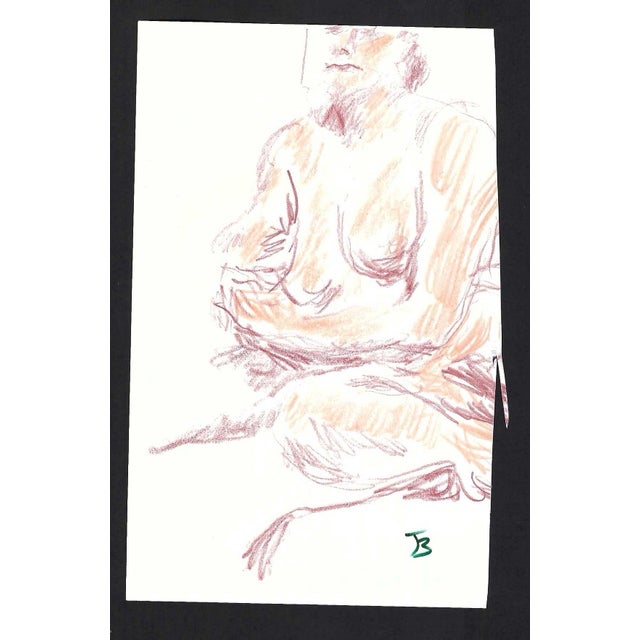 Female nude on paper from the estate of Chicago artist James Frederic Bone (1929-2015). Pencil signed with the artist's...