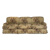 Custom Vintage Down Wrap Sofa Ralph Lauren Tapestry Upholstery For Sale