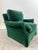 Hollywood Regency Hollywood Regency Style Custom Overstuffed Emerald Velvet Armchair For Sale - Image 3 of 17