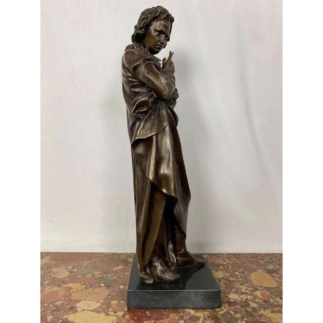20th Century French Bronze Beethoven Sculpture on Marble Base For Sale - Image 4 of 7
