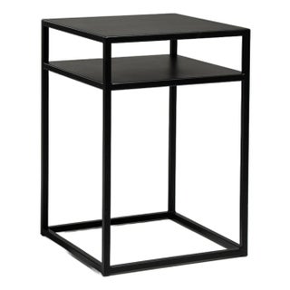 Early 21st Century Poland Black Wood Side Table For Sale