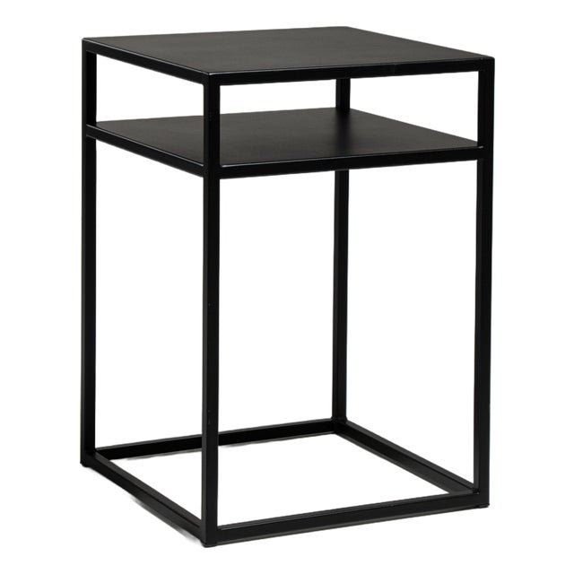 Early 21st Century Poland Black Wood Side Table For Sale