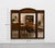 Large Mid Century Modern Walnut Three Panel Mirror, c. 1960's. The glass is crystal clear and the walnut framing is in...
