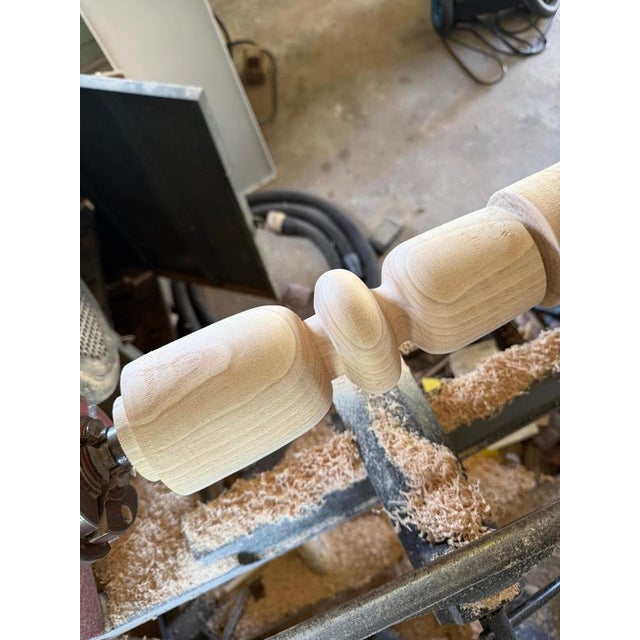 Beech Candlestick by Romain Des Bois For Sale - Image 11 of 17