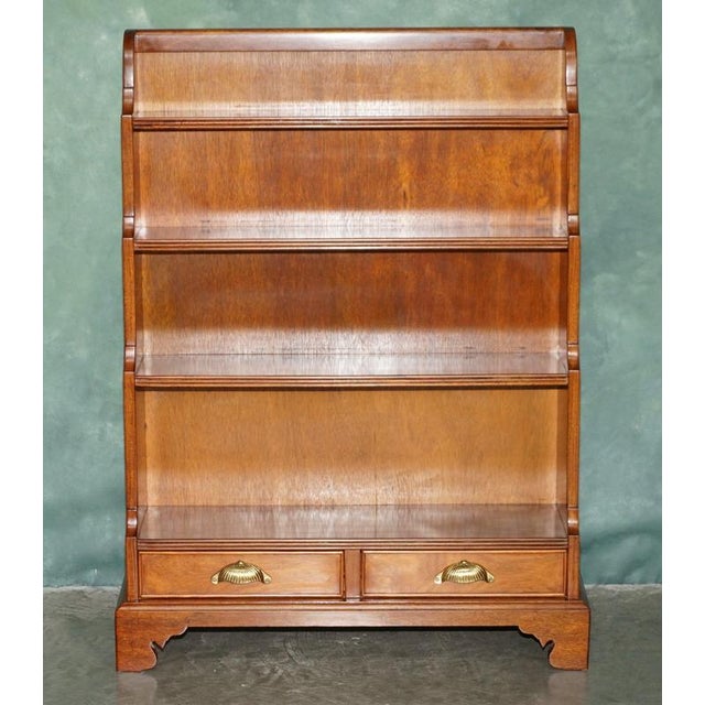 Regency Style Hardwood Waterfall Dwarf Library Bookcases, 1950, Set of ...