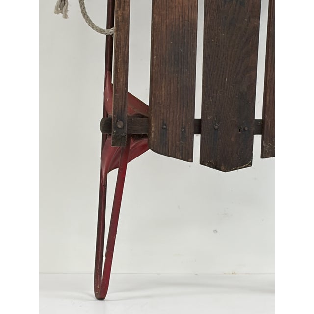 Mid 20th Century Vintage Gladding American Flyer Wooden Sled For Sale - Image 5 of 10