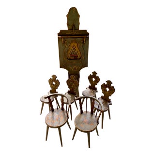 Alpine Chairs and Folding Table, Set of 7 For Sale