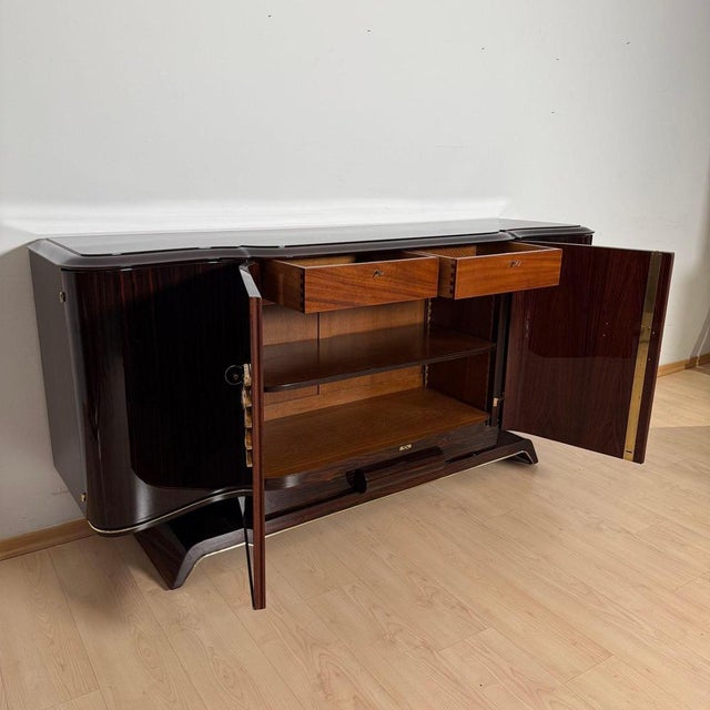 Art Deco Sideboard in Macassar Ebony and Brass, Paris, 1930s For Sale - Image 4 of 18