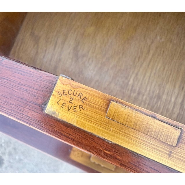 Antique English Mahogany Leather-Top Writing Desk, C. 1895–1910 For Sale - Image 9 of 11