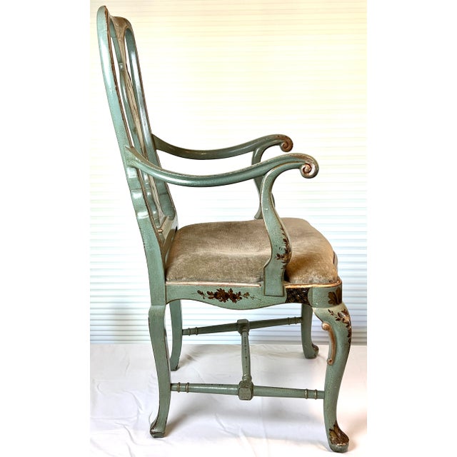 20th Century Cannel & Chaffin Hand Painted Chinoiserie Armchair For Sale - Image 4 of 12