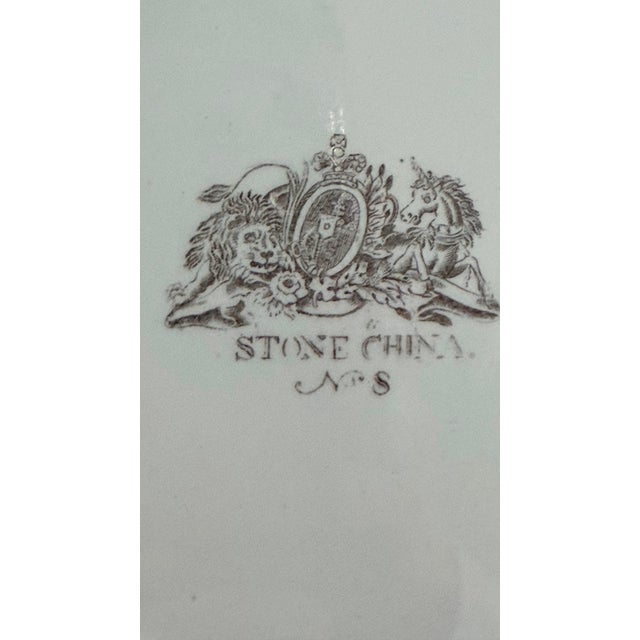Ceramic Pair Antique Chinoiserie Style Georgian Hicks & Meigh Ironstone Plates For Sale - Image 7 of 9
