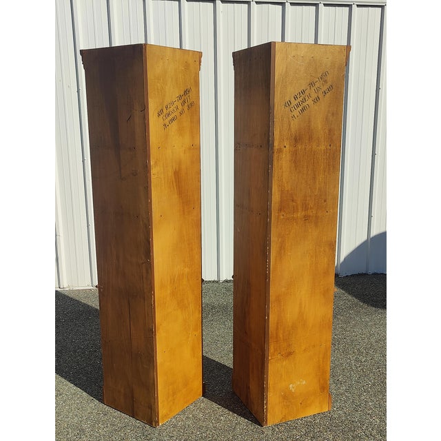 Brown Vintage Pair of Traditional Style Solid Oak Corner Shelving Units / Etageres For Sale - Image 8 of 9