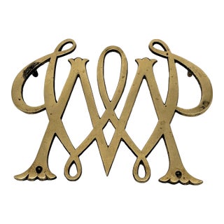 Mid 20th Century Brass William & Mary College Trivet by Virginia Metalcrafters For Sale