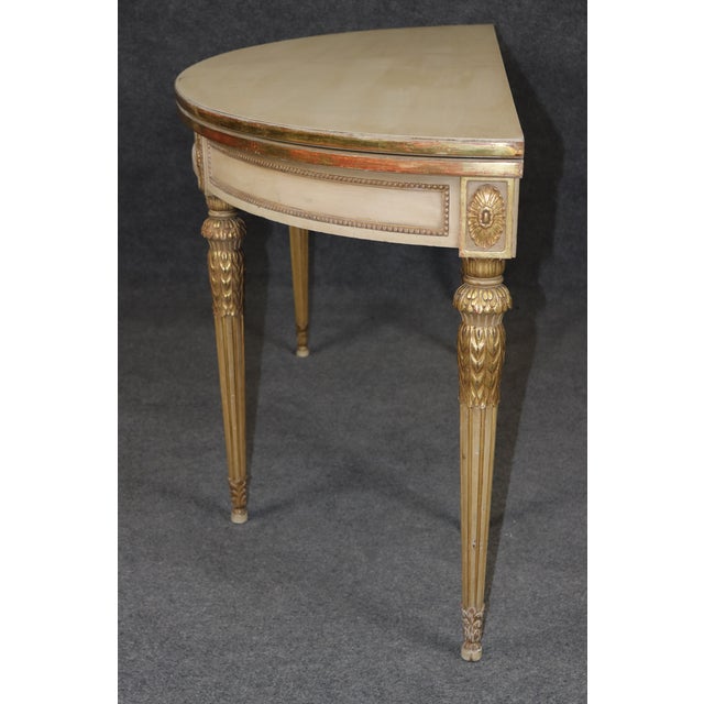 1940's Maison Jansen Louis XVI Directiore Style Painted Flip Top Console Table For Sale In Philadelphia - Image 6 of 13