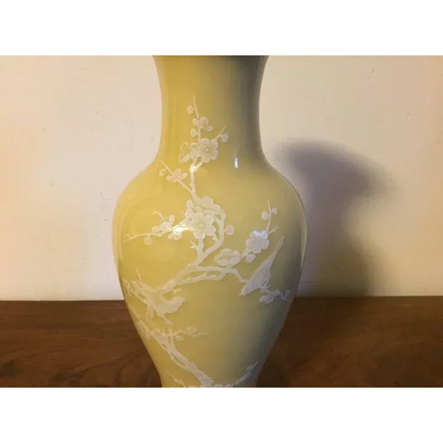Chinese Art Deco Porcelain Yellow Vase For Sale - Image 9 of 11