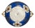 Porcelain Compote in Cobalt Blue and Hand-Painted Flowers For Sale