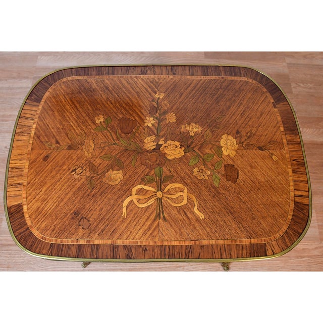 1900 French Louis Xv Walnut & Satinwood Inlay Small Coffee Table For Sale - Image 15 of 15
