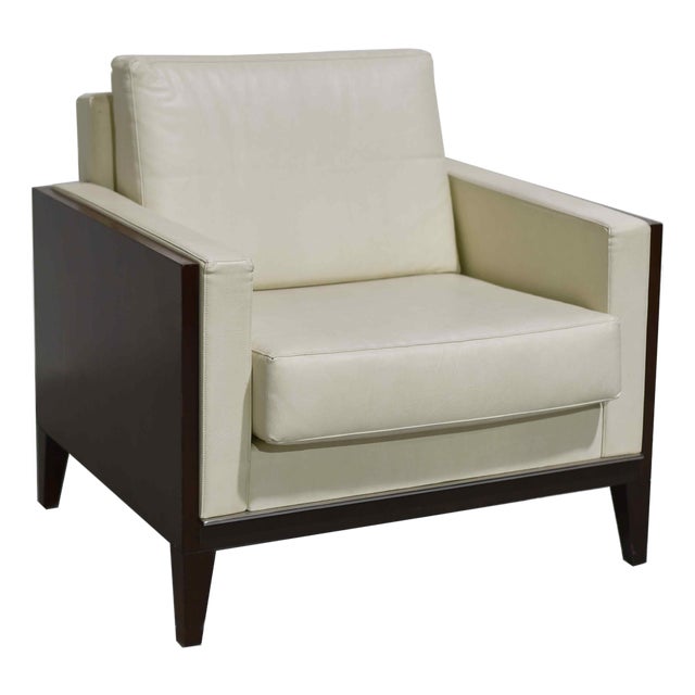 Vintage Contemporary Cream Lounge Chair LSM Collection by David Edward For Sale