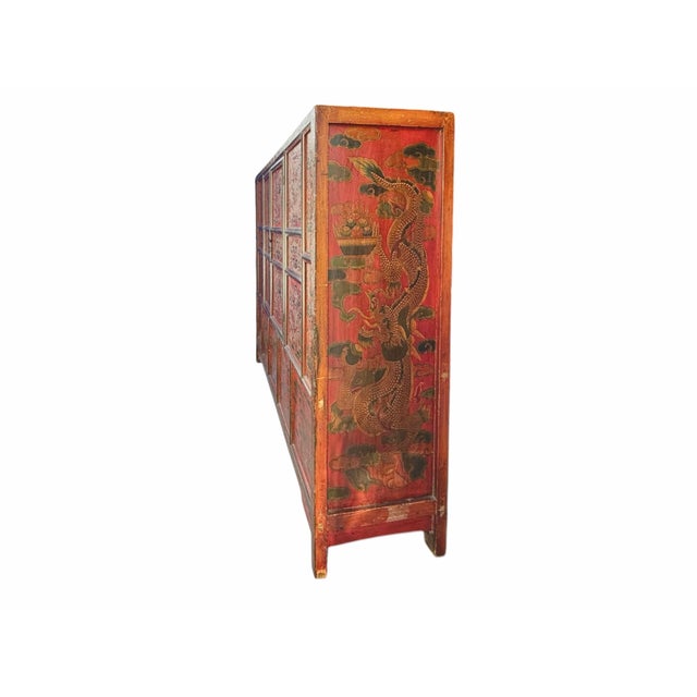 Traditional 19th Century Tibetan Hand Painted Cabinet For Sale - Image 3 of 12