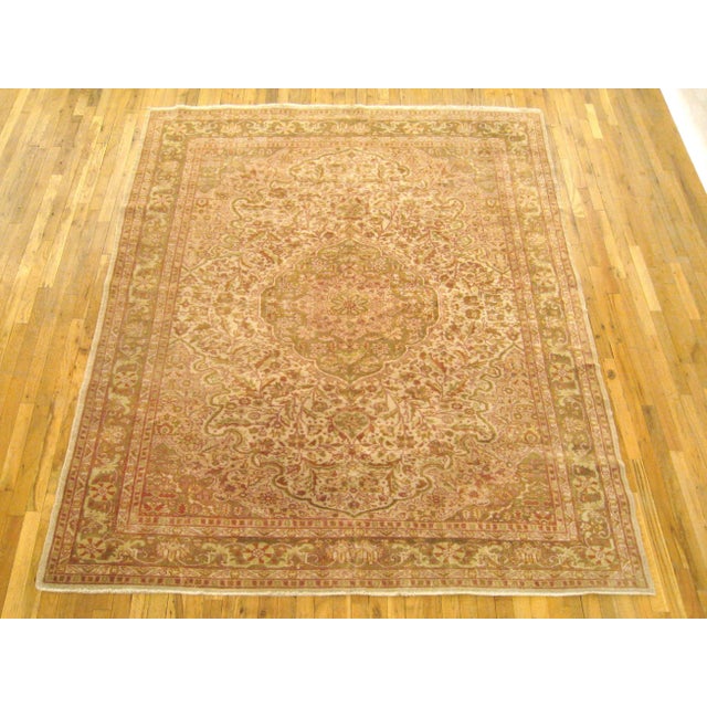 Vintage Turkish Turkish rug, Small size, circa 1900 A one-of-a-kind vintage Turkish Turkish Oriental Carpet, hand-knotted...