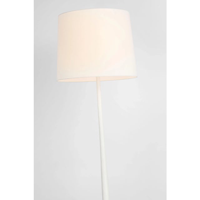 Oscar Large Sculpted Floor Lamp in Plaster White with Linen Shade Designer: Barbara Barry Height: 62.25" Shade Detail:...