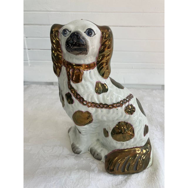 Late 19th Century Victorian Stafford Ceramic Brown & White Spaniel Dog Figurine For Sale - Image 9 of 9