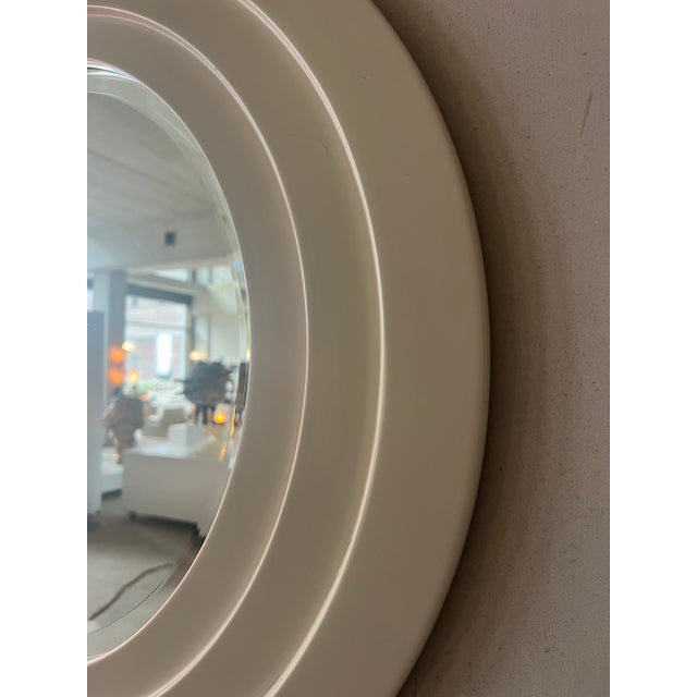 Italian Round Mirror with Sculptural Concentric Frame For Sale - Image 6 of 8