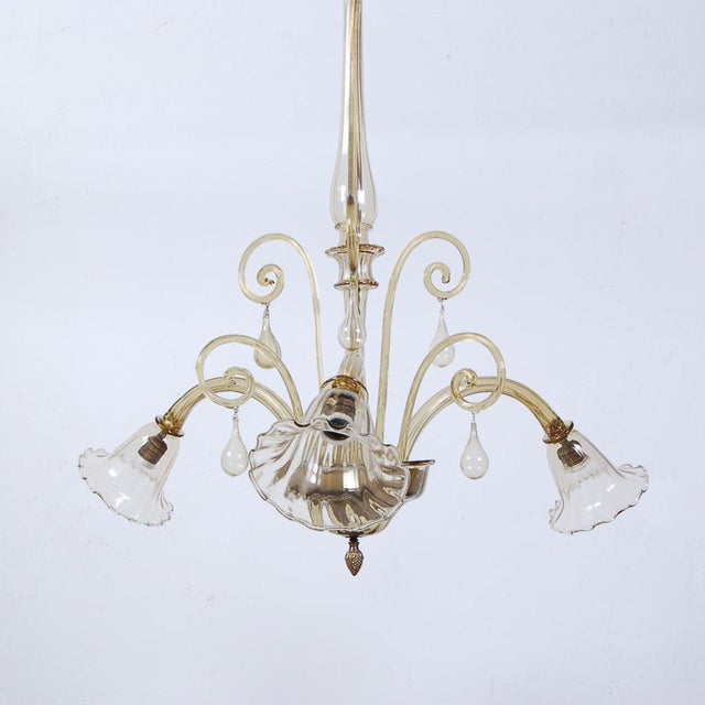 Murano Glass Chandelier, 1940s For Sale - Image 3 of 14