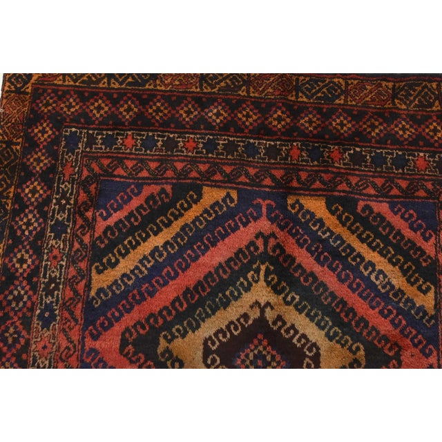 Textile Baloch Rug 5' X 10'4'' Red Wool Vintage Hand-Knotted Oriental Carpet For Sale - Image 7 of 15