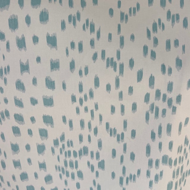 Contemporary Brunschwig & Fils Pool Light Turquoise on White Cotton Fabric- 4 Yards For Sale - Image 3 of 4