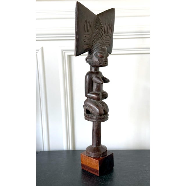 African Carved Female Statue Yoruba Ose Sango Staff For Sale In Atlanta - Image 6 of 14
