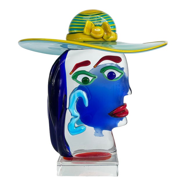 Murano Glass Sculpture After Picasso by Renato Anatra, Signed C1980 For Sale