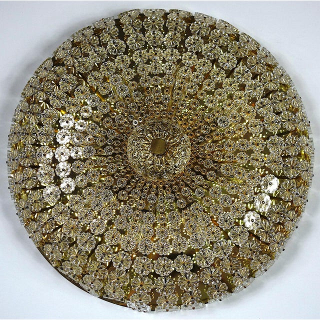 1950s Austrian Crystal Flowers Ceiling Lamp by H. Richter, 1950s For Sale - Image 5 of 5