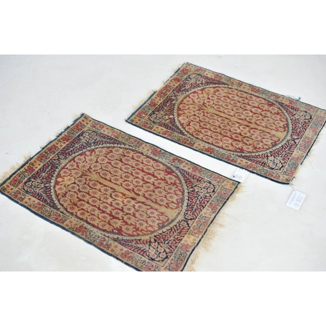 Boho Chic 1930s Weeping Willow Tree of Life Rug Mats - A Pair, 1.9 x 2.6 For Sale - Image 3 of 11