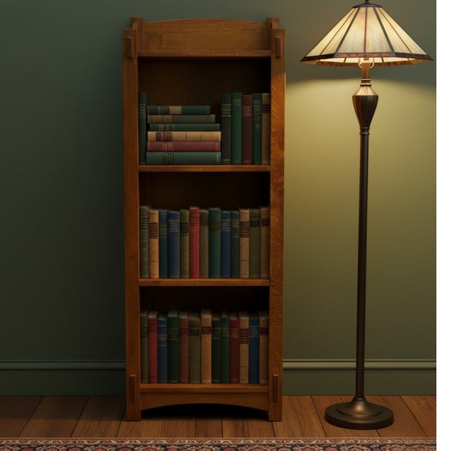 Mission / Arts and Crafts Style Open Bookcase -Michael's Cherry Stain For Sale - Image 4 of 15