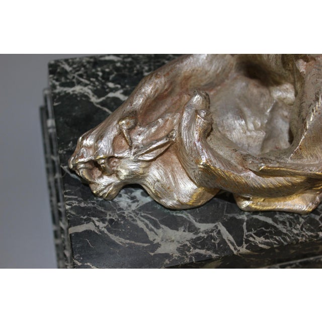 Silver-Plated Bronze Lioness, 1930s For Sale - Image 14 of 16