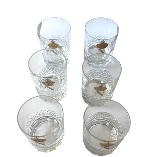 Vintage French Empire Style Crowned “N” Whiskey Tumblers, Set of Six For Sale - Image 4 of 8