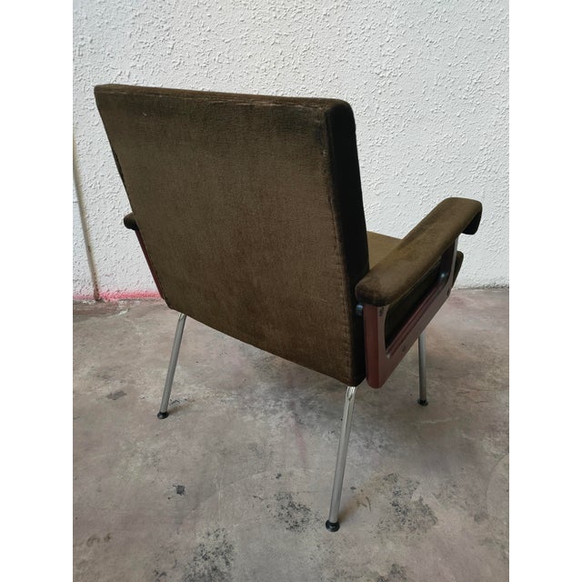 Mid-Century Velvet Armchair, 1980 For Sale - Image 6 of 9