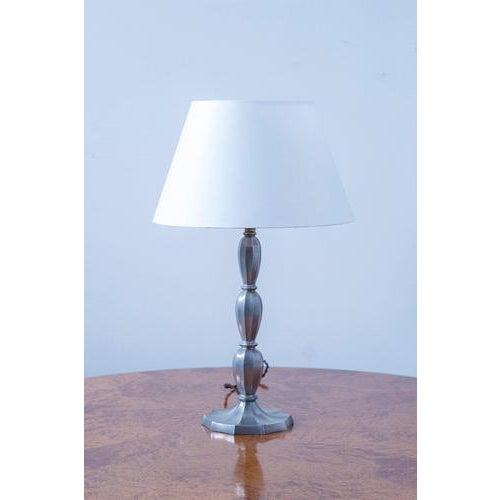 Art Deco Pewter Table Lamp, 1920s For Sale - Image 13 of 13