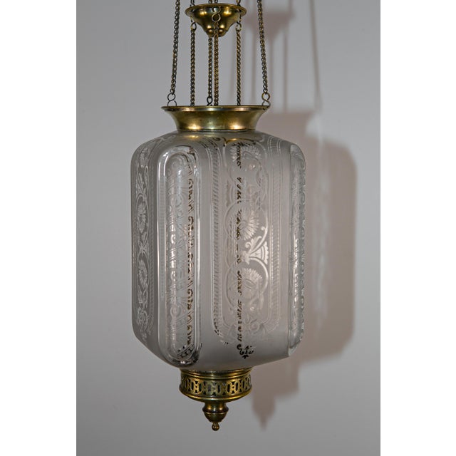 Baccarat Antique French Glass Lantern from Cristalleries De Baccarat, 1890 For Sale - Image 4 of 11